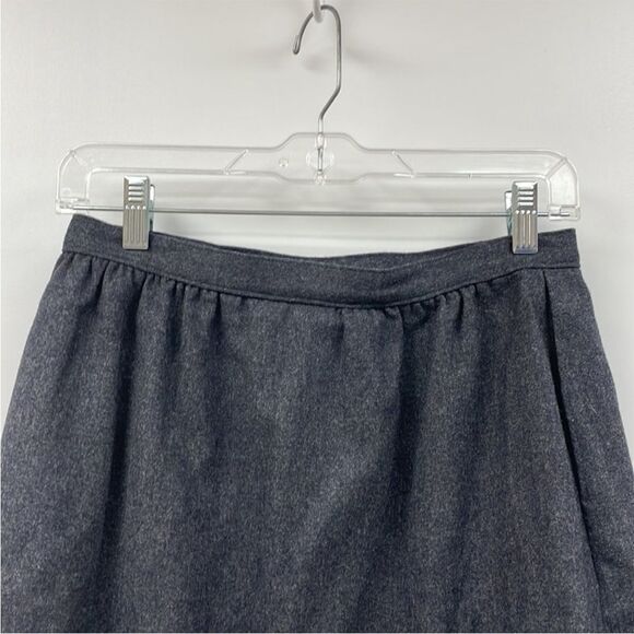 Vintage Pendleton 1950s 100% Virgin Wool A-Line Midi Skirt Academia Grey Size 2 - Picture 6 of 8